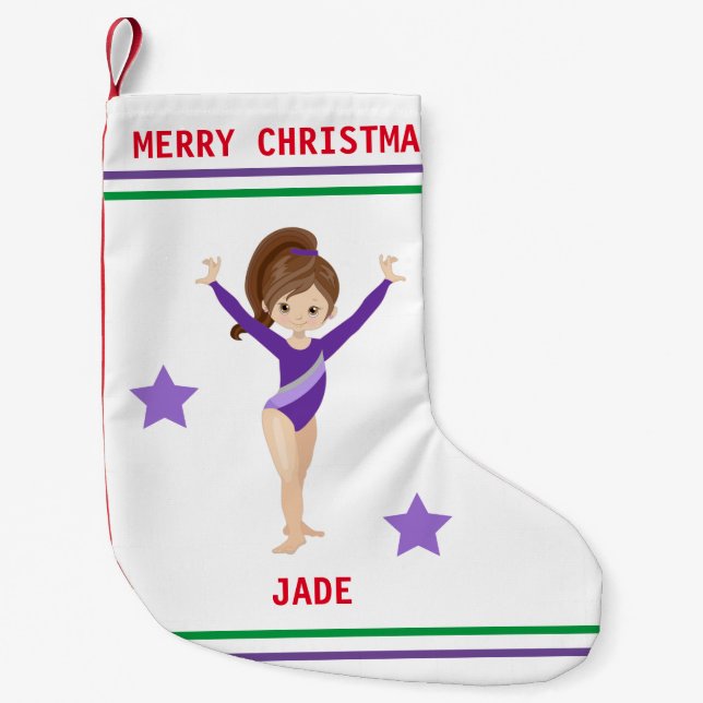 GYMNASTICS CHRISTMAS STRUMPF FÜR MÄDCHEN. KLEINER WEIHNACHTSSTRUMPF (Vorderseite)