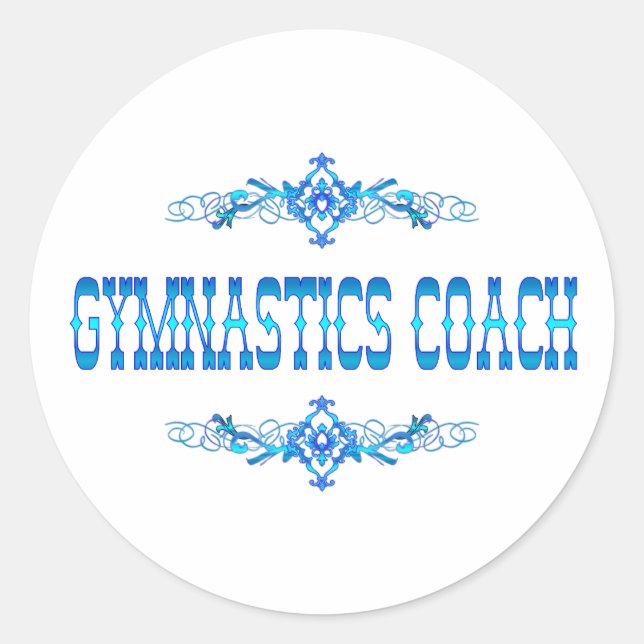 GYMNASTICS COACH RUNDER AUFKLEBER (Vorderseite)