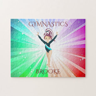 " GYMNASTICS" éclaire le puzzle avec gymnaste.