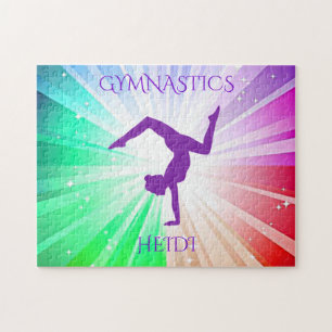 " GYMNASTICS" éclaire le puzzle avec gymnaste.