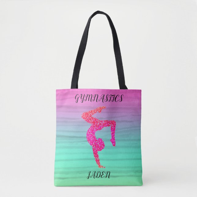 GYMNASTICS FARBFARBIGE TOTE BAG PERSONALISIERT. TASCHE (Vorderseite)