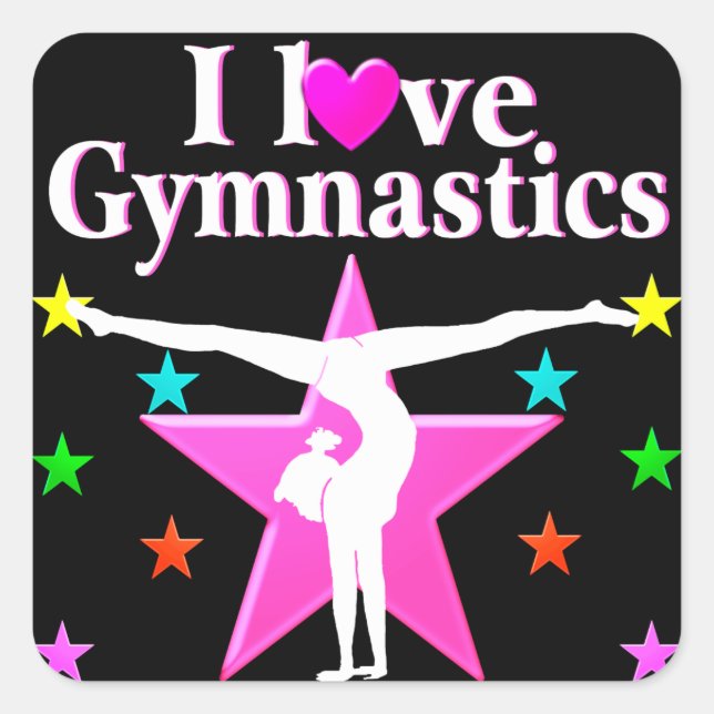 GYMNASTICS FOREVER QUADRATISCHER AUFKLEBER (Vorderseite)