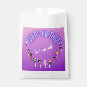 Gymnastics Friends "Happy Birthday" Lila Ombre Geschenktütchen