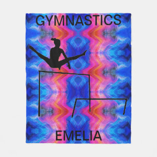 GYMNASTICS GYMNAST AUF UNSOGAR BARS FLEECE BLANKET