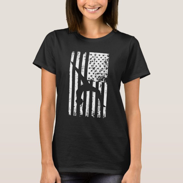 Gymnastics gymnastics coach US flag gymnsatics des T-Shirt (Vorderseite)