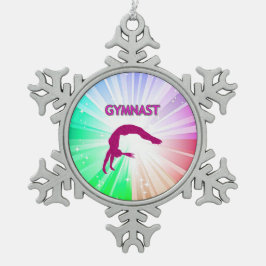 GYMNASTICS "Helle LICHGHTS" SCHNEEFLAKE BAUMORNATI Schneeflocken Zinn-Ornament