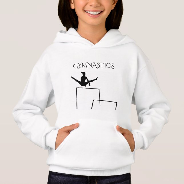 GYMNASTICS Hoodie mit Gymnast für Mädchen. (Vorderseite)