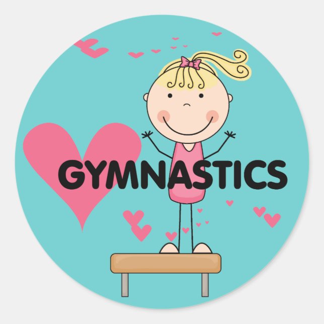 GYMNASTICS - Liebe Gymnastik - Hemden und Geschenk Runder Aufkleber (Vorderseite)