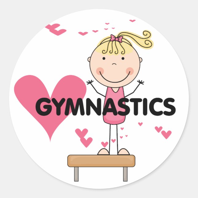 GYMNASTICS - Liebe Gymnastik - Hemden und Geschenk Runder Aufkleber (Vorderseite)