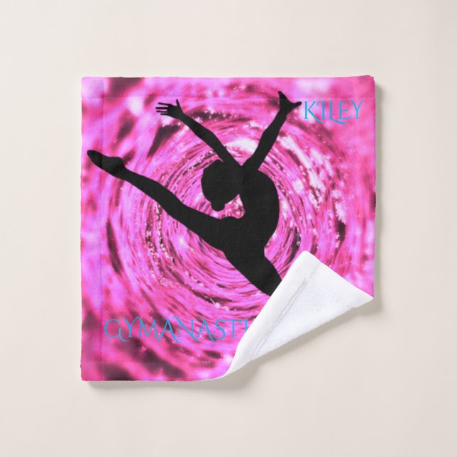 GYMNASTICS lingerie avec nom personnalisé. (Gant de toilette)