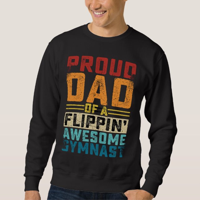 Gymnastics men Dad Of Awesome Gymnast Dance Father Sweatshirt (Vorderseite)