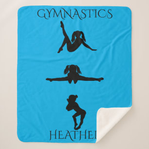 GYMNASTICS MIRLS SHERPA BLANKET. Individuelle Name Sherpadecke