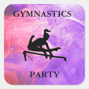GYMNASTICS PARTY SQUARE STICKER