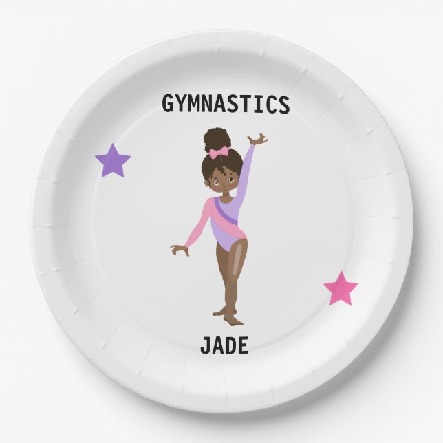  GYMNASTICS PARTY TELLER FÜR MÄDCHEN PERSONALISIER (Vorderseite)