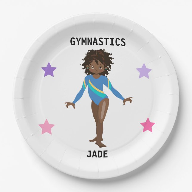  GYMNASTICS PARTY TELLER FÜR MÄDCHEN PERSONALISIER (Vorderseite)