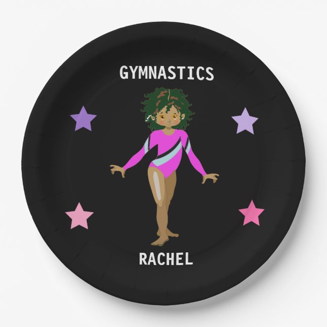 GYMNASTICS PARTY TELLER FÜR MÄDCHEN PERSONALISIERT (Vorderseite)