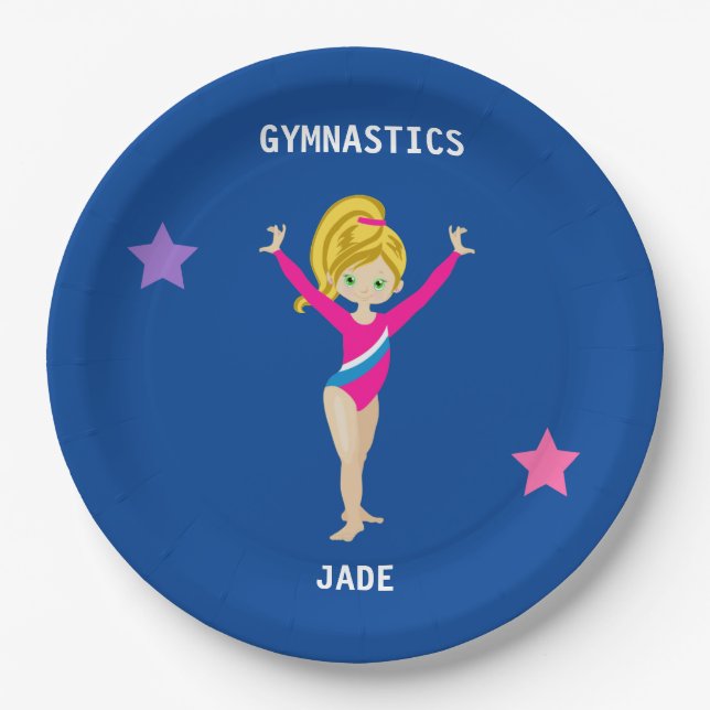 GYMNASTICS PARTY TELLER FÜR MÄDCHEN PERSONALISIERT (Vorderseite)