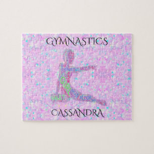 GYMNASTICS Pastellpuzzle mit personalisiertem Name