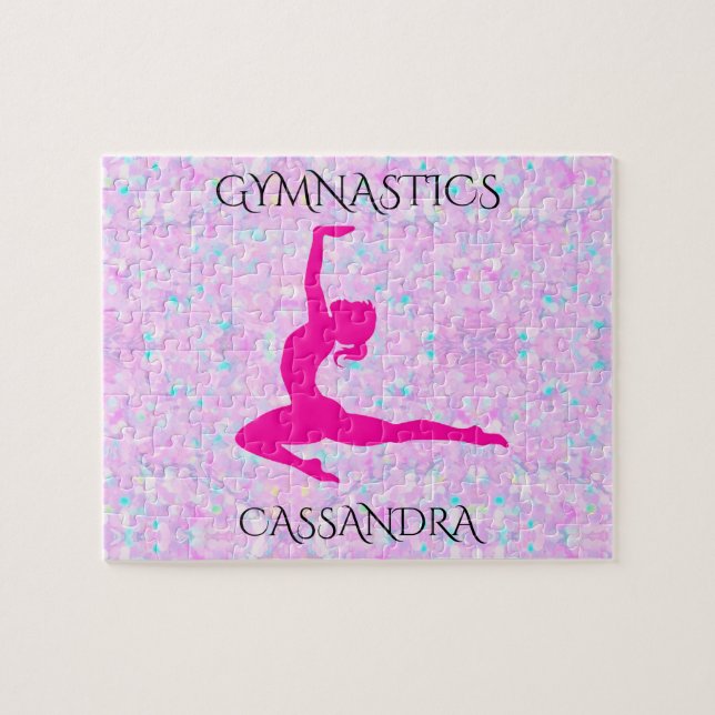 GYMNASTICS Pastellpuzzle mit personalisiertem Name (Horizontal)