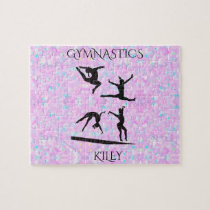 GYMNASTICS Pastellpuzzle mit personalisiertem Name