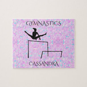 GYMNASTICS Pastellpuzzle mit personalisiertem Name