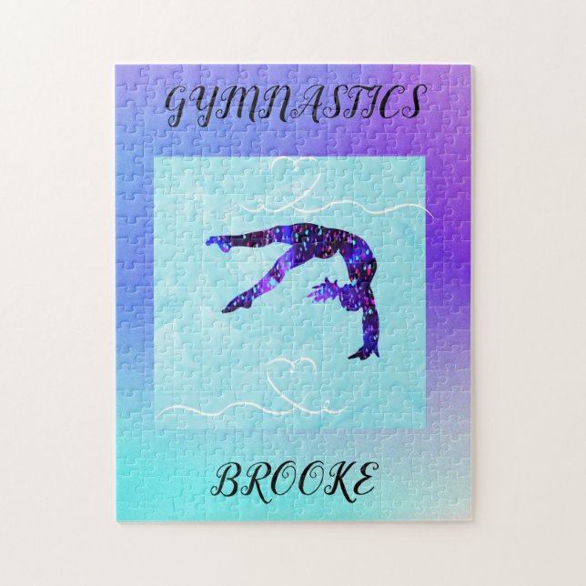 GYMNASTICS PUZZLE avec gymnaste et nom personnalis (Vertical)