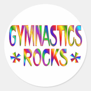 GYMNASTICS ROCKS RUNDER AUFKLEBER
