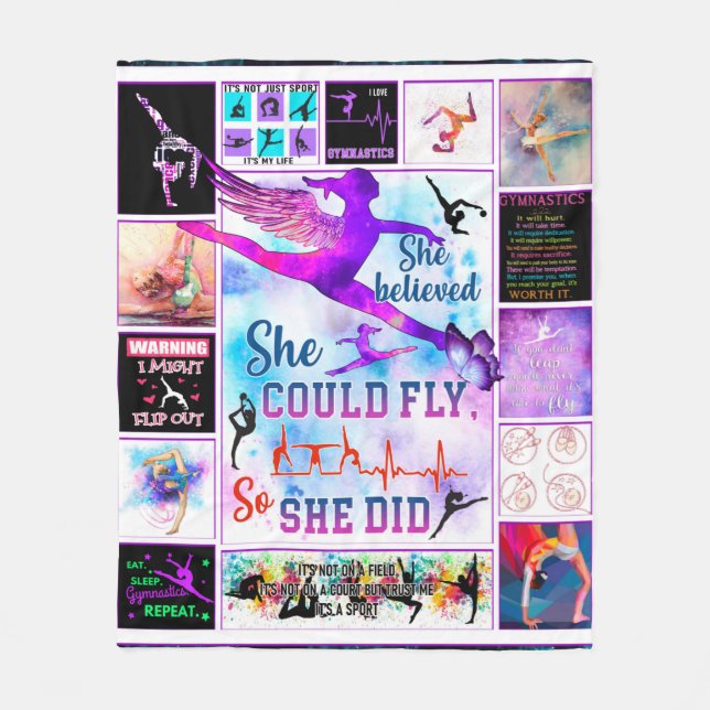 Gymnastics - She believed she could fly Qbs TTA Fleecedecke (Vorderseite)