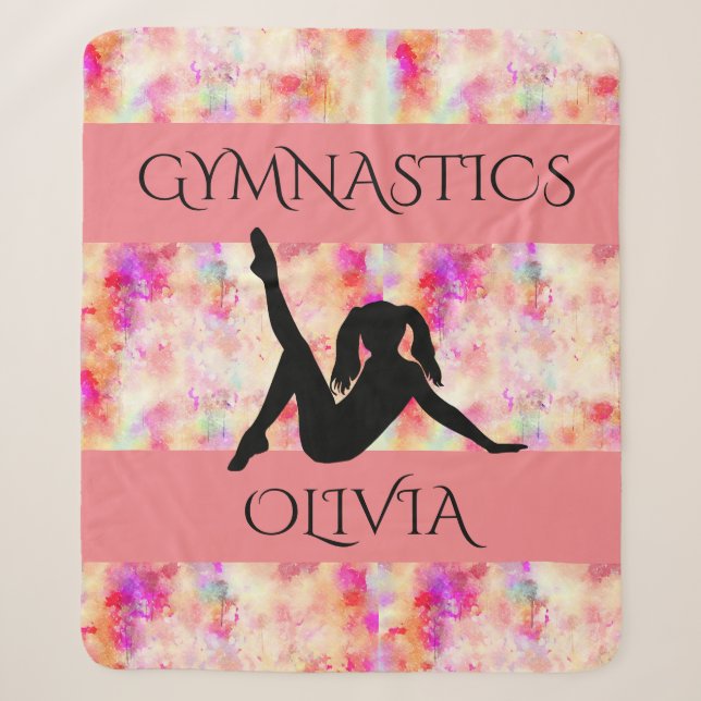 GYMNASTICS SHERPA BLANKET. Personalisierter Name. Sherpadecke (Vorderseite)