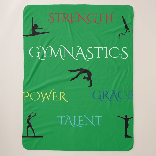 GYMNASTICS SHERPA GROSSER BLANKET in grün. Sherpadecke (Vorderseite)