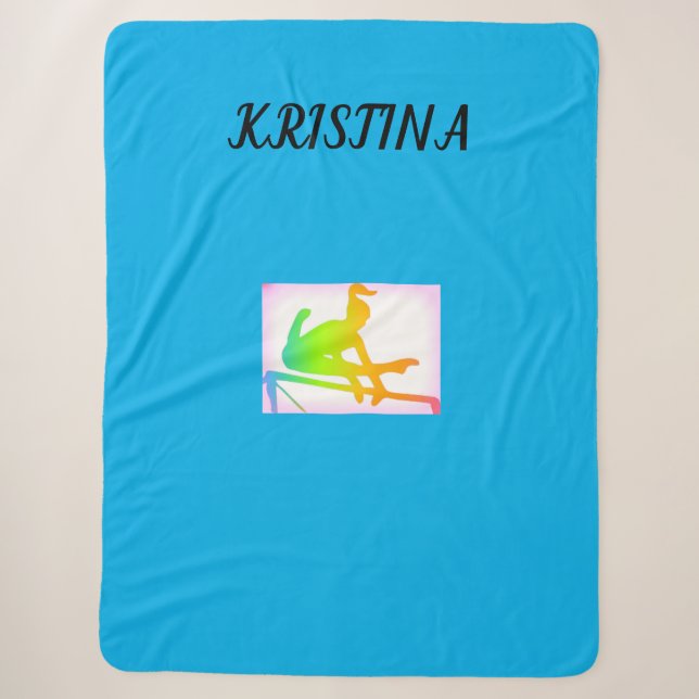 GYMNASTICS SHERPA GROSSER BLANKET MIT NAMEN. SHERPADECKE (Vorderseite)