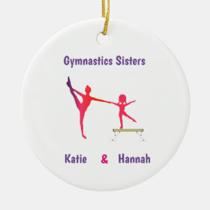 Gymnastics Sisters Keramik Ornament