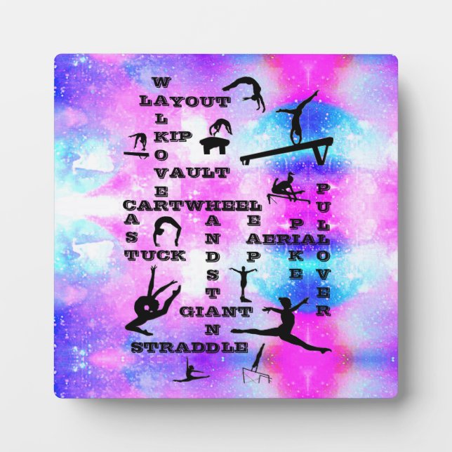 Gymnastics Skills Tabletop Plaque with Easel Fotoplatte (Vorderseite)
