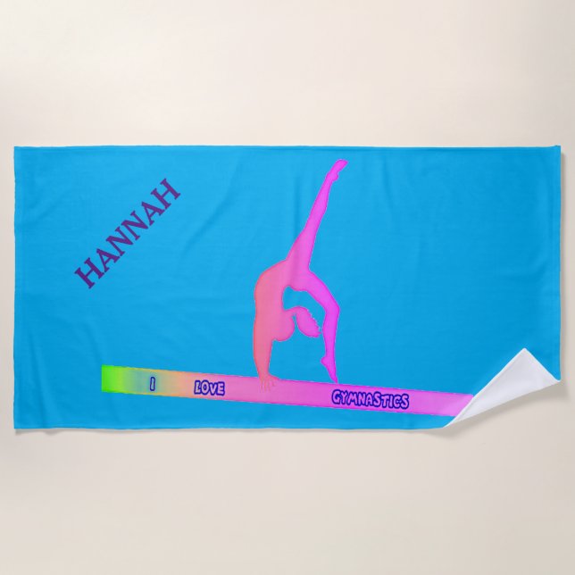 GYMNASTICS Strandtuch. Personalisierter Name. Strandtuch (Vorderseite)