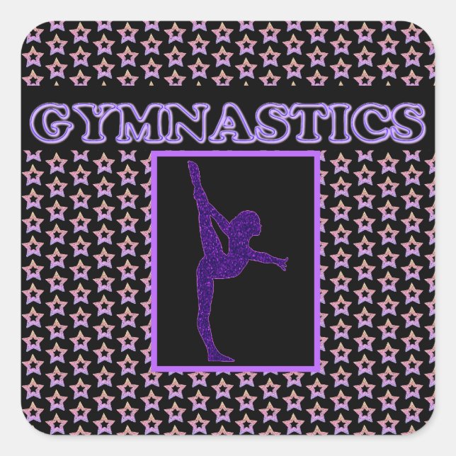 GYMNASTICS Super Stars überall Quadratischer Aufkleber (Vorderseite)