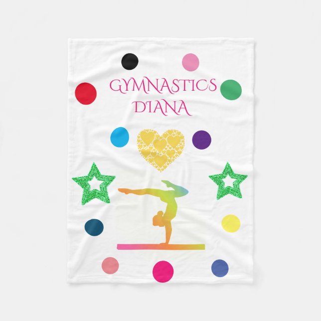 "GYMNASTICS" Vlies-Decke mit individuelle Name. Fleecedecke (Vorderseite)