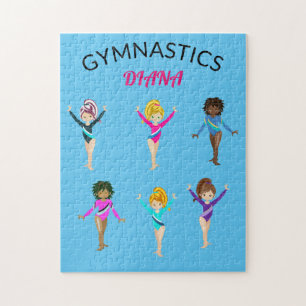 Gymnastik 6 Gymnast personalisiert Girl's Puzzle.