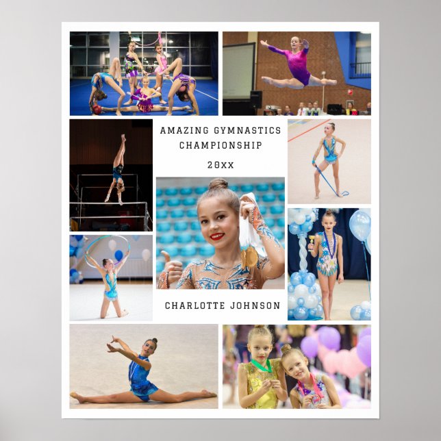 Gymnastik 9 Foto Collage Personalisiertes Poster (Vorne)