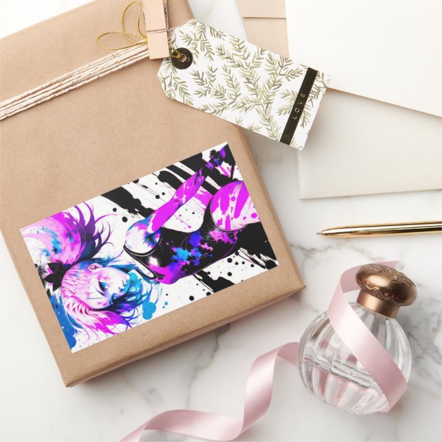 Gymnastik Abstrakter Geist des Gymnastes Rechteckiger Aufkleber (Schenken)