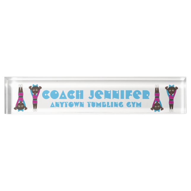 Gymnastik Acrobatics Coach Tumbling Acro Gym Namensplakette (Vorderseite)