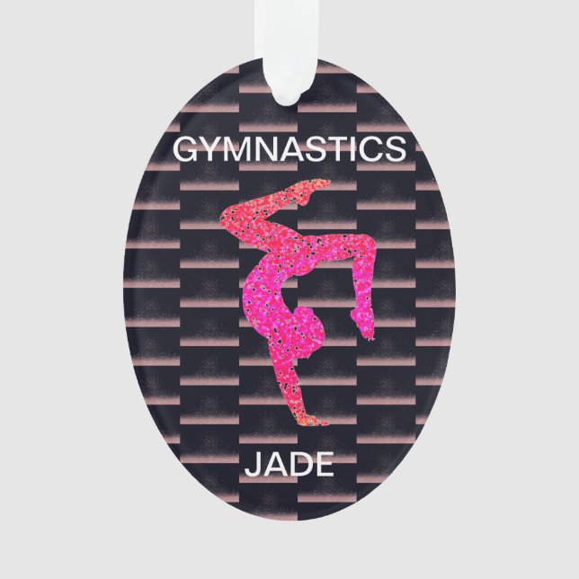Gymnastik Acrylschmuck personalisiert. Ornament (Vorderseite)