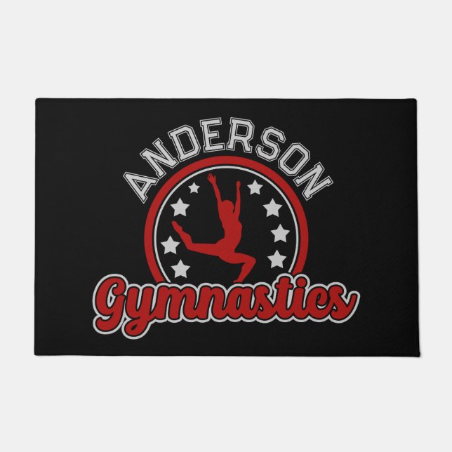 Gymnastik ADD NAME Gymnast Vault Floor Athlete Fußmatte (Vorderseite)
