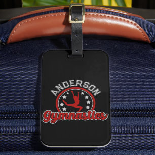 Gymnastik ADD NAME Gymnast Vault Floor Athlete Gepäckanhänger