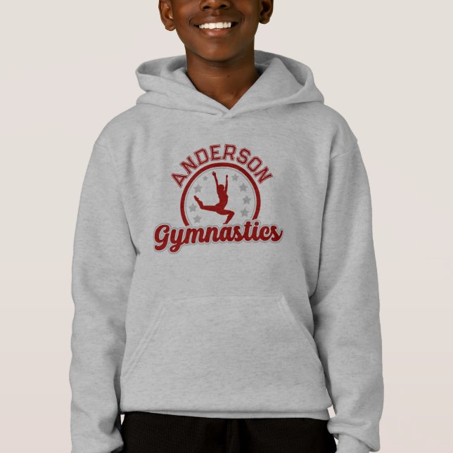 Gymnastik ADD NAME Gymnast Vault Floor Athlete Hoodie (Vorderseite)