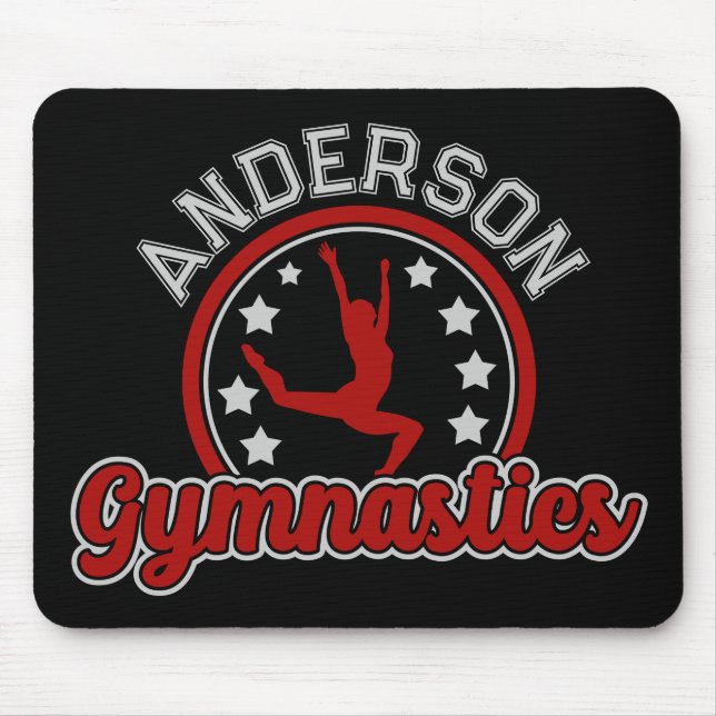 Gymnastik ADD NAME Gymnast Vault Floor Athlete Mousepad (Vorne)
