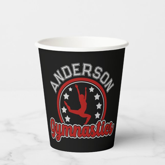 Gymnastik ADD NAME Gymnast Vault Floor Athlete Pappbecher (Vorderseite)