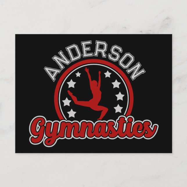 Gymnastik ADD NAME Gymnast Vault Floor Athlete Postkarte (Vorderseite)
