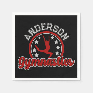 Gymnastik ADD NAME Gymnast Vault Floor Athlete Serviette