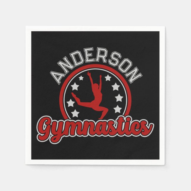 Gymnastik ADD NAME Gymnast Vault Floor Athlete Serviette (Vorderseite)