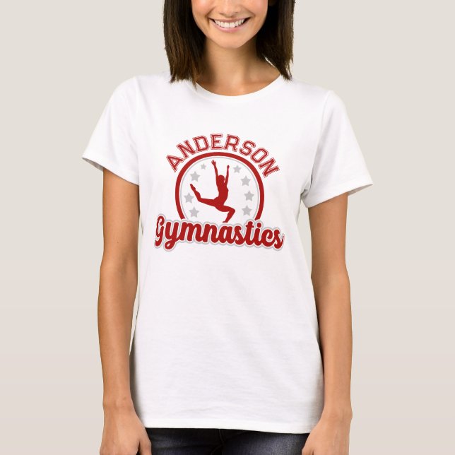 Gymnastik ADD NAME Gymnast Vault Floor Athlete T-Shirt (Vorderseite)